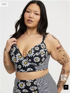 TORRID Daisy Print Underwire Bikini Top ONLY
